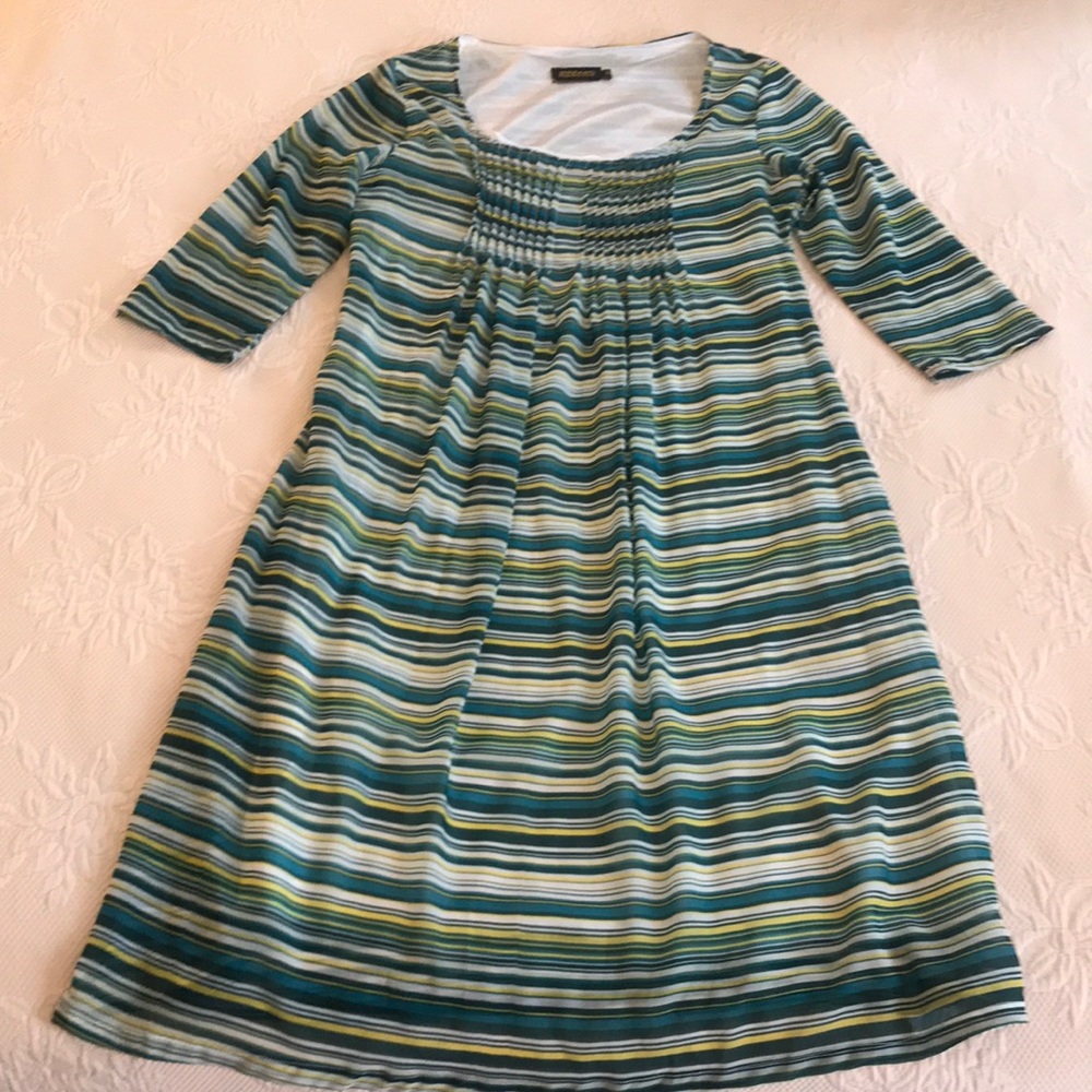 Cute turquoise & yellow striped dress